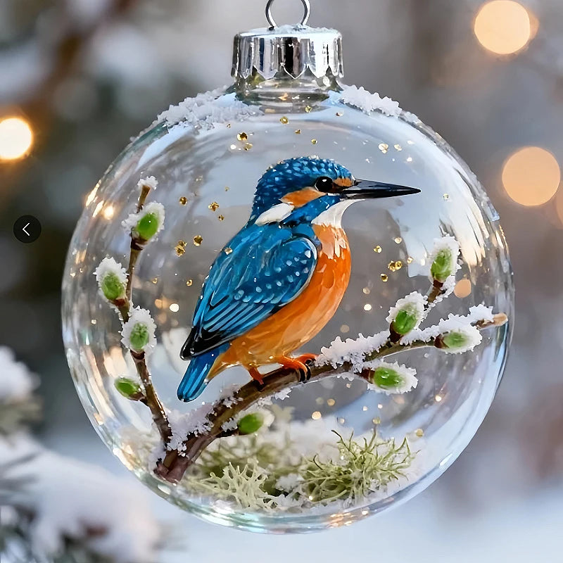 Glass Bird Christmas Tree Ornament - 6cm - LOWZY