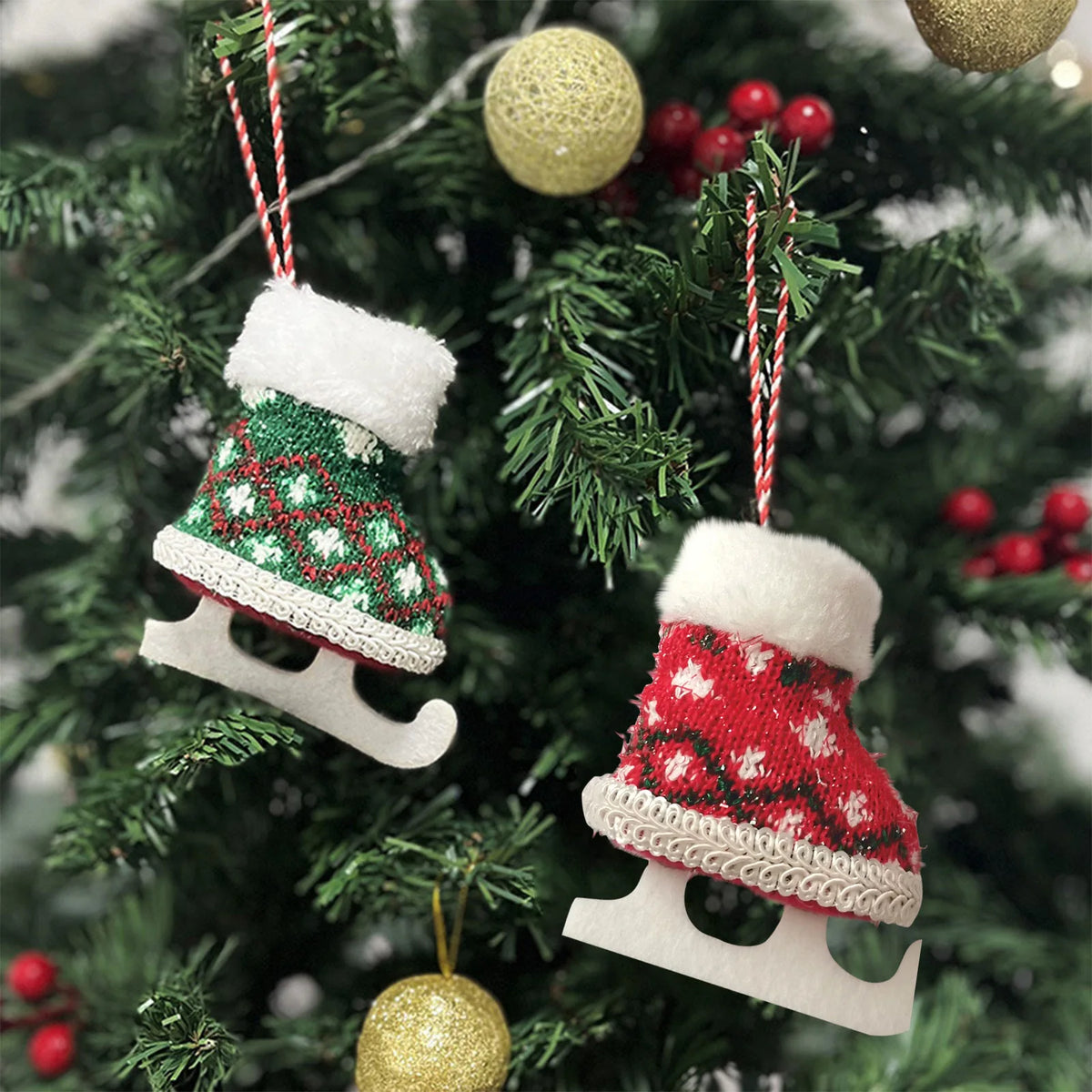 Mini Ice Skate Christmas Tree Ornament - LOWZY