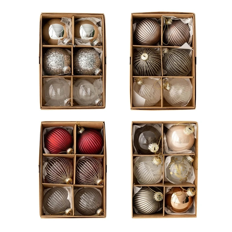 Glass Christmas Baubles – 6 Pack - for style D - LOWZY