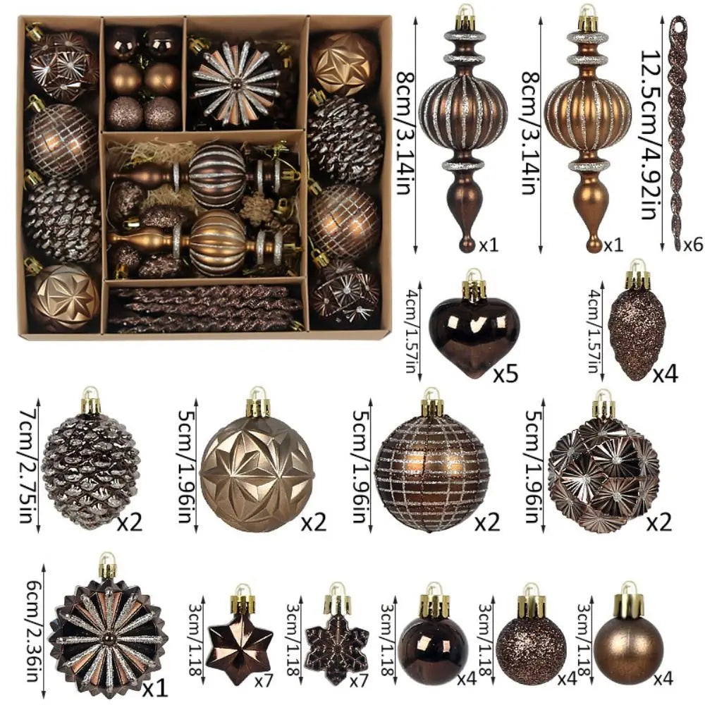 Metallic Brown Christmas Baubles – 52 Pack - view 4 - LOWZY