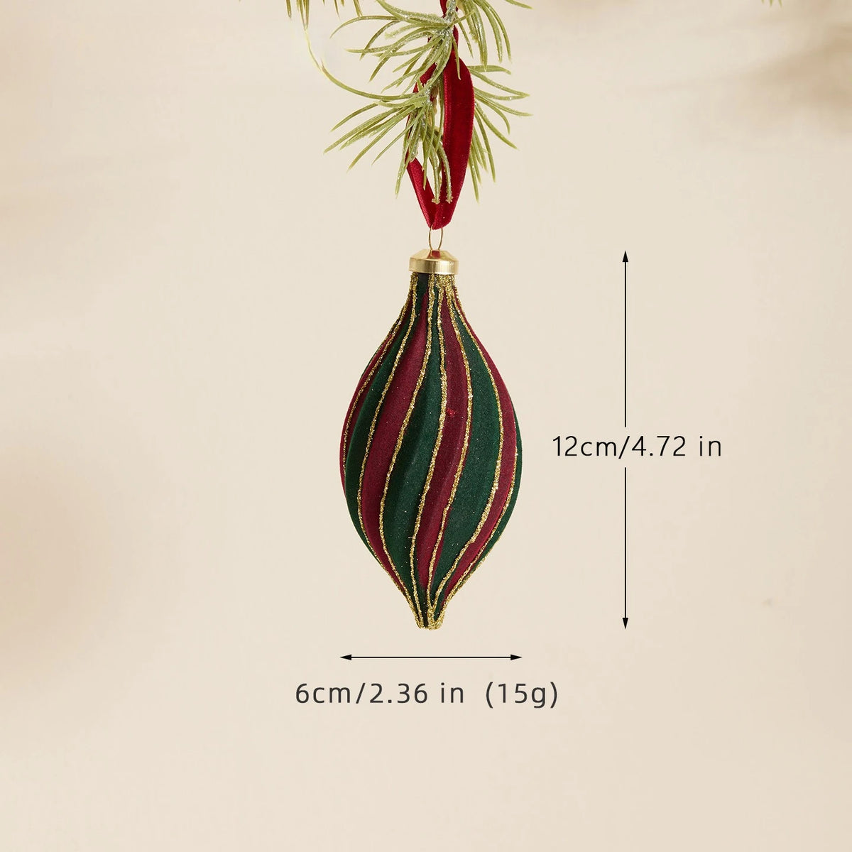 Vintage Plush Christmas Bauble Ornament Set - view 7 - LOWZY