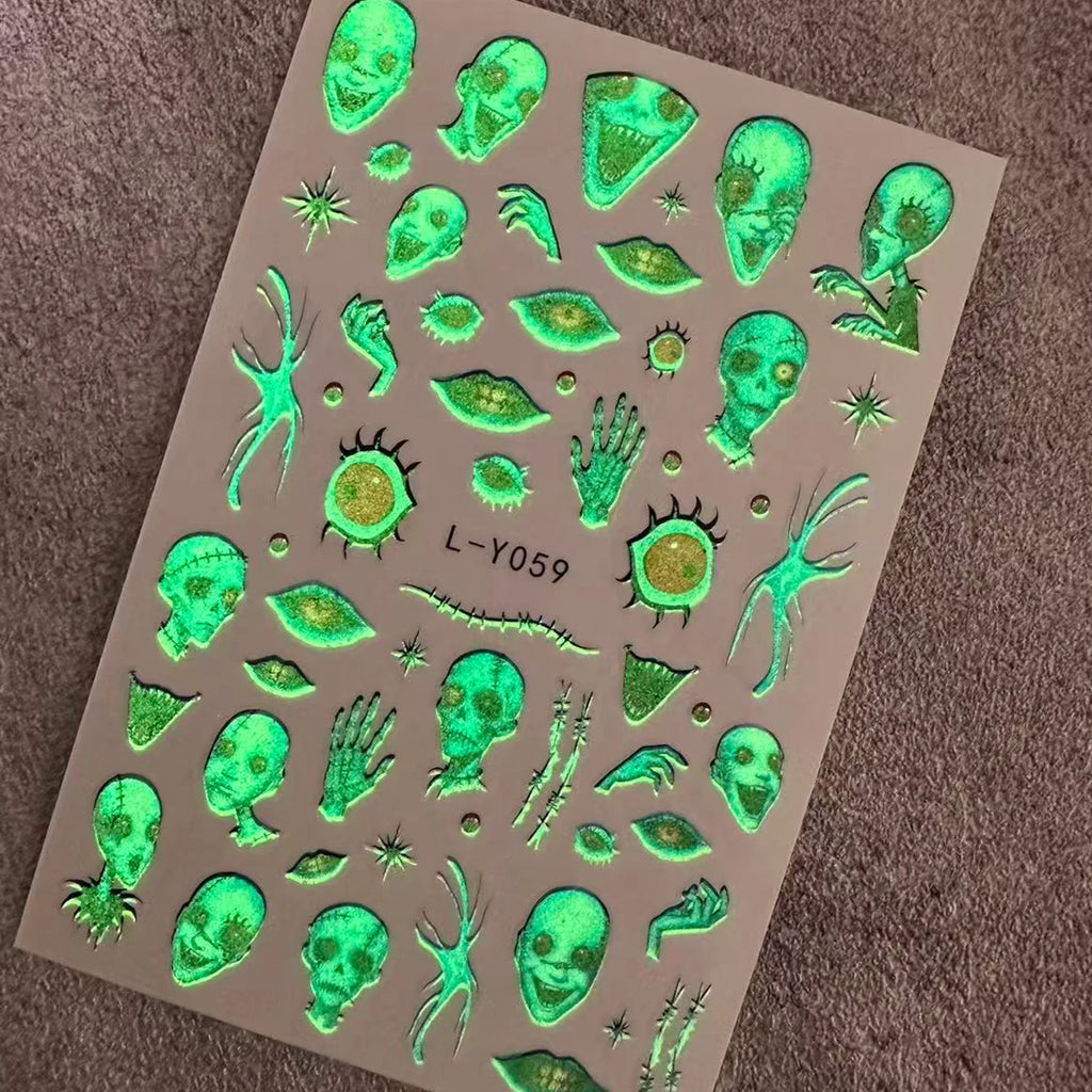 Glow-in-the-Dark Halloween Nail Stickers