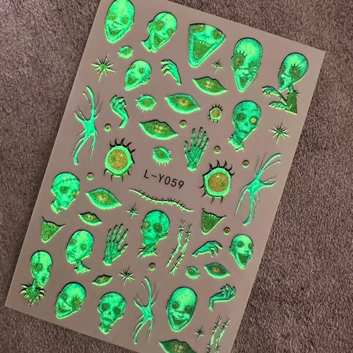 Glow-in-the-Dark Halloween Nail Stickers