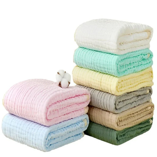 6-Layer Cotton Muslin Baby Blanket & Bath Towel – 110cm – pink