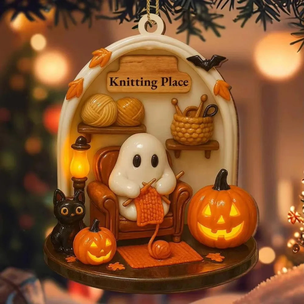 Reading Ghost Halloween Hanging Ornament – 6 Designs