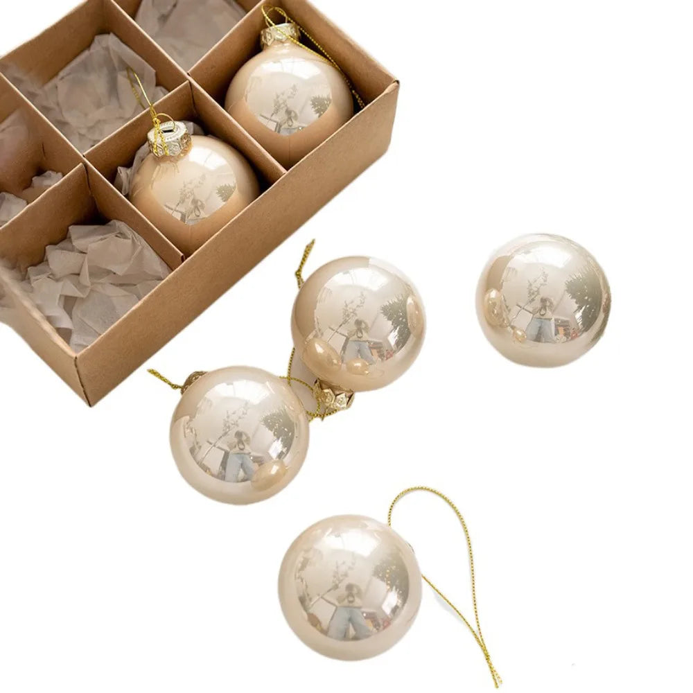 Painted Glass Christmas Baubles – 6 Pack - view 9 - LOWZY