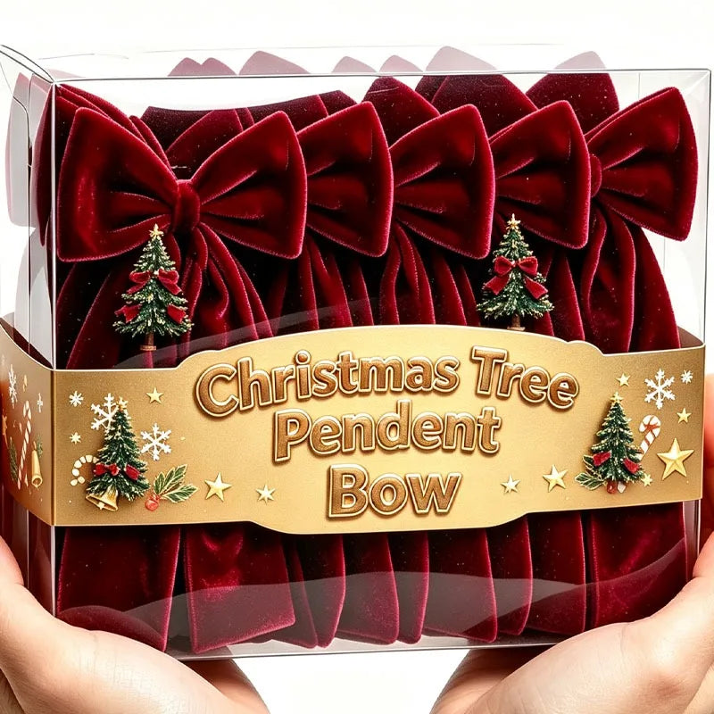 Red Velvet Christmas Bow Ornament - M - LOWZY