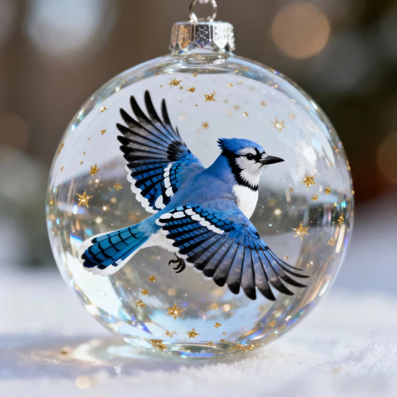 Glass Bird Christmas Tree Ornament - 6cm - LOWZY