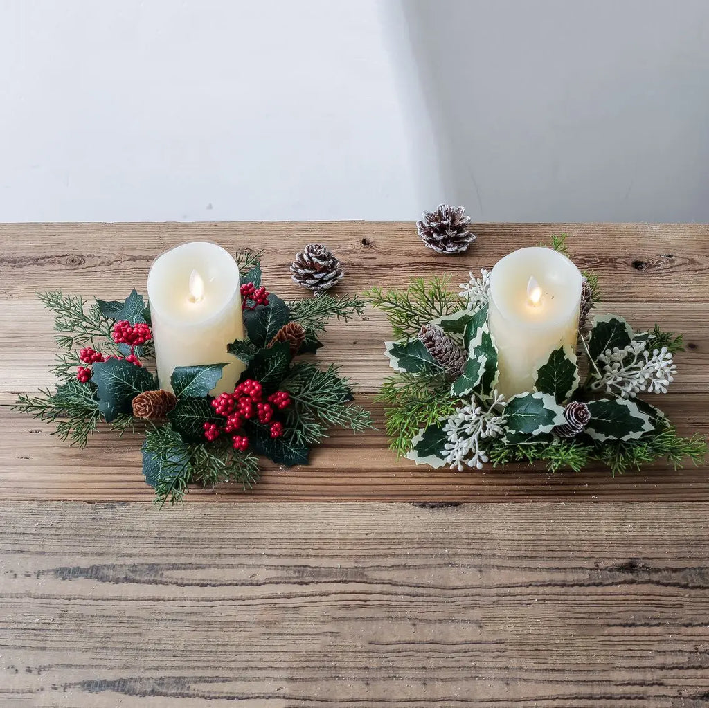 Christmas Candle Ring Wreath - LOWZY