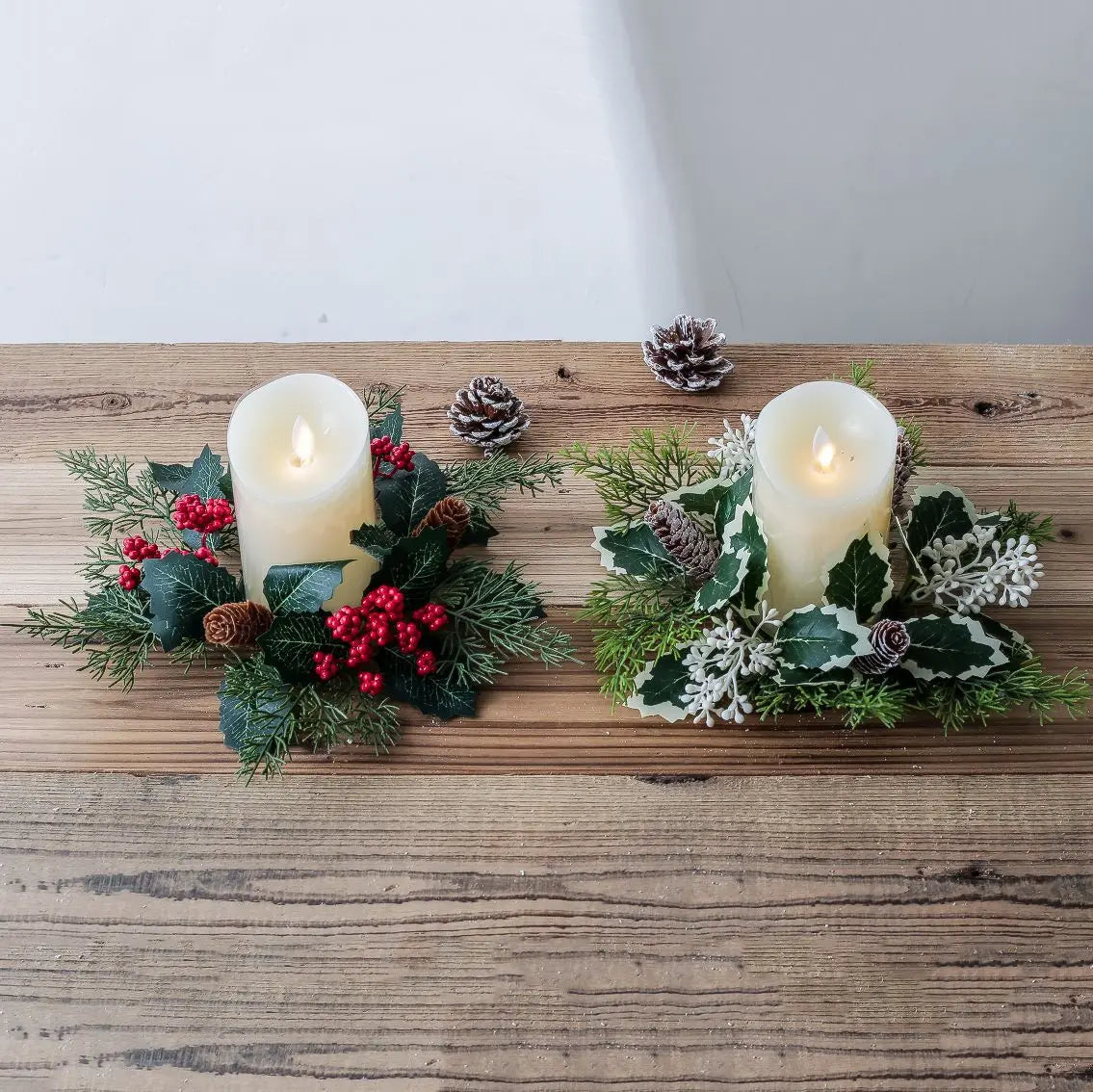 Christmas Candle Ring Wreath - LOWZY
