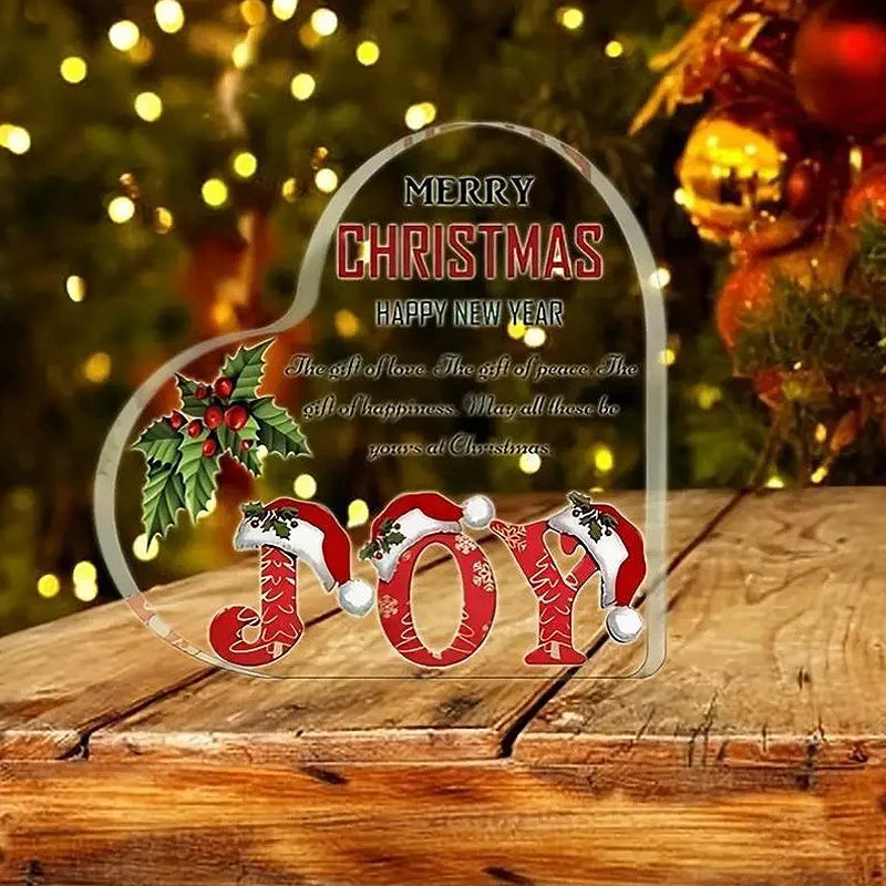 Acrylic Christmas Heart Table Decoration - LOWZY