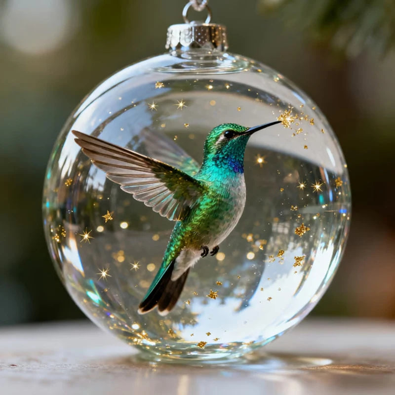 Glass Bird Christmas Tree Ornament - 6cm - LOWZY