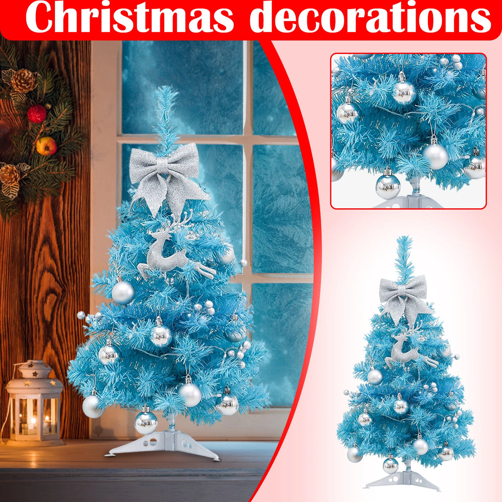 45cm Blue Light-Up Mini Christmas Tree - LOWZY