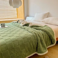 Double-Sided Sherpa Fleece Blanket – 4 Sizes – Green / 200x230cm