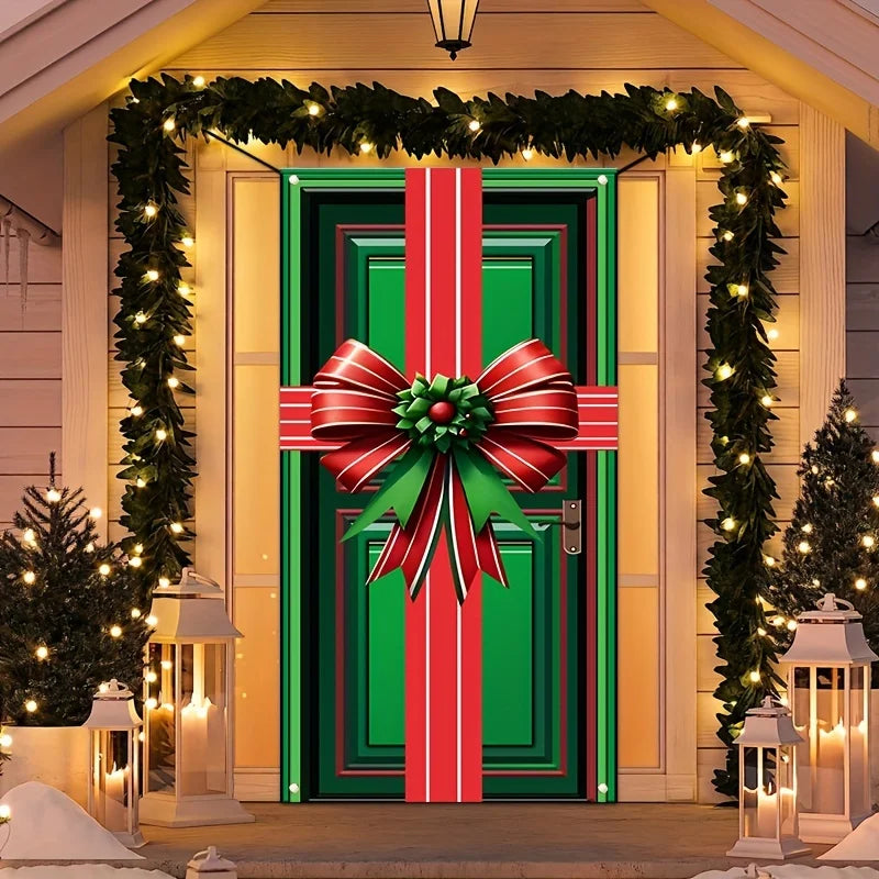 Christmas Bow Door Cover - LOWZY