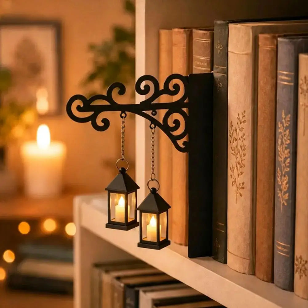 Cat Bookshelf Lantern Light – Vintage Reading Corner Décor