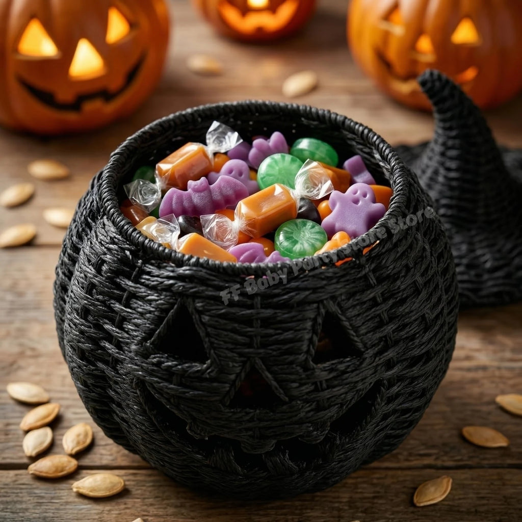 Halloween Pumpkin Lantern & Witch Hat Décor – 6 Designs – C