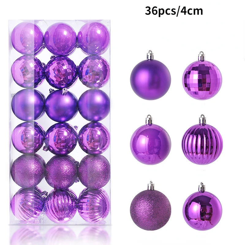 Colourful Christmas Baubles – 24 or 36 Pack - orange - LOWZY