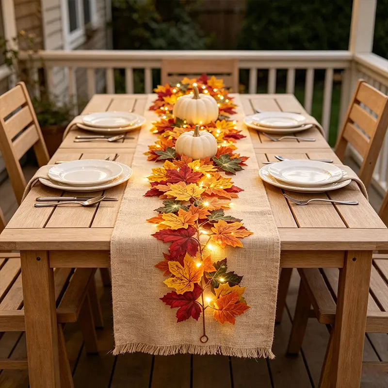 Light-Up Autumn Maple Leaf Garland – Indoor Vine