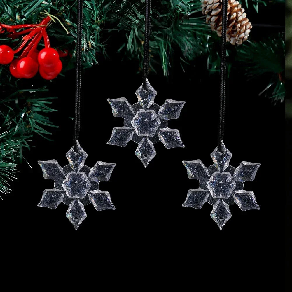 Clear Acrylic Snowflake Ornaments – 5 Pack - view 2 - LOWZY