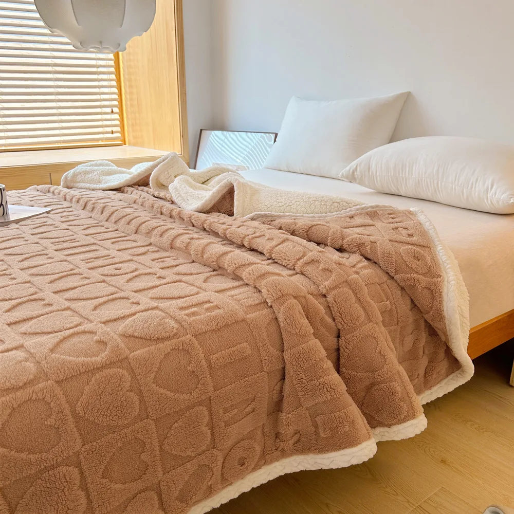 Double-Sided Sherpa Fleece Blanket – 4 Sizes – Matcha green / 70x100cm