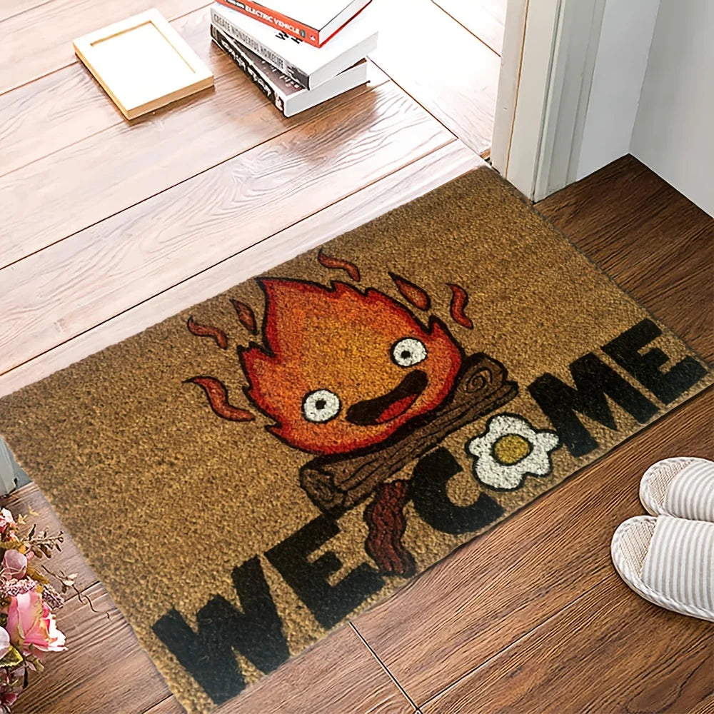 Anime Flame Print Welcome Doormat