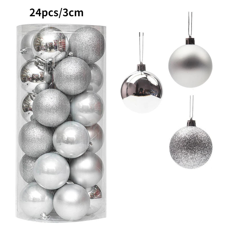 Colourful Christmas Baubles – 24 or 36 Pack - purple 1 - LOWZY