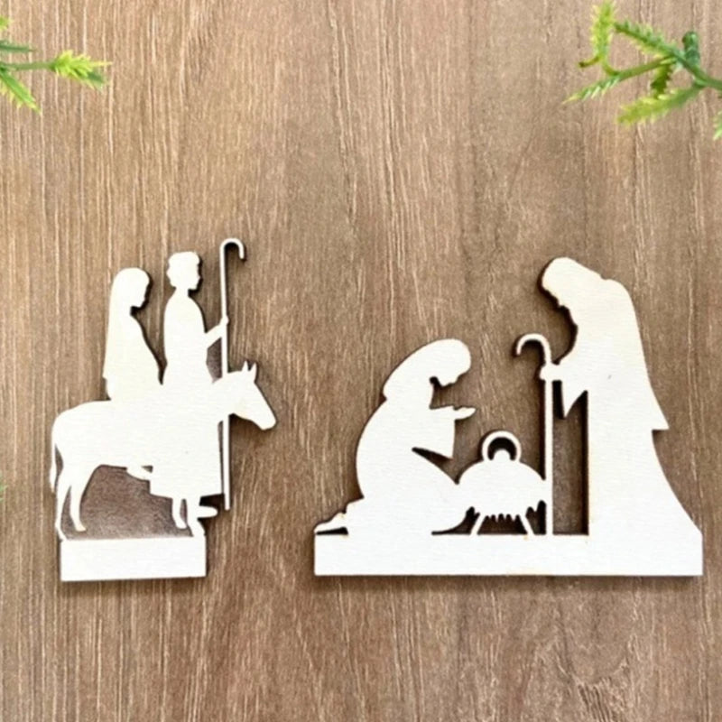 Wooden Nativity Advent Countdown Decoration - LOWZY