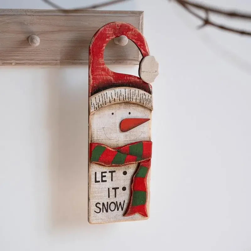 Wooden Christmas Door Hanging Plaque - LOWZY