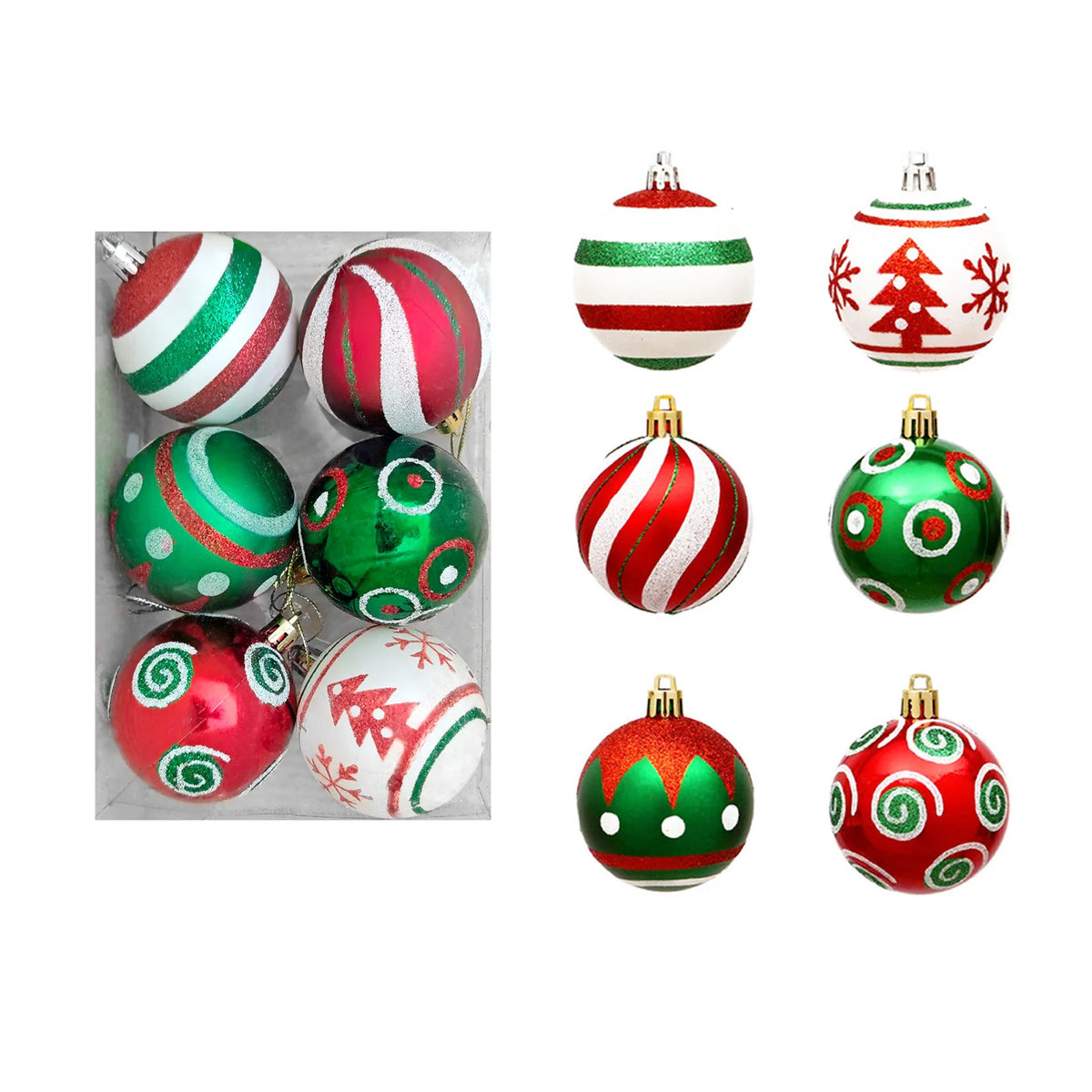 Traditional Christmas Baubles – 6 Piece Gift Set - view 5 - LOWZY