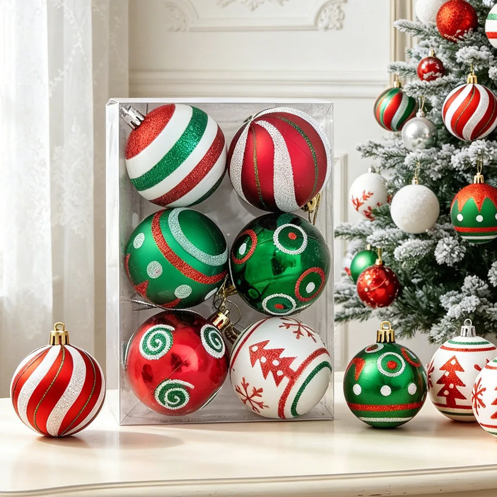 Traditional Christmas Baubles – 6 Piece Gift Set - 01 - LOWZY