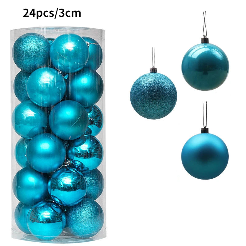 Colourful Christmas Baubles – 24 or 36 Pack - wine red - LOWZY