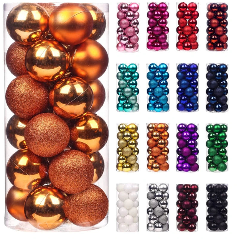 Colourful Christmas Baubles – 24 or 36 Pack - rose gold - LOWZY