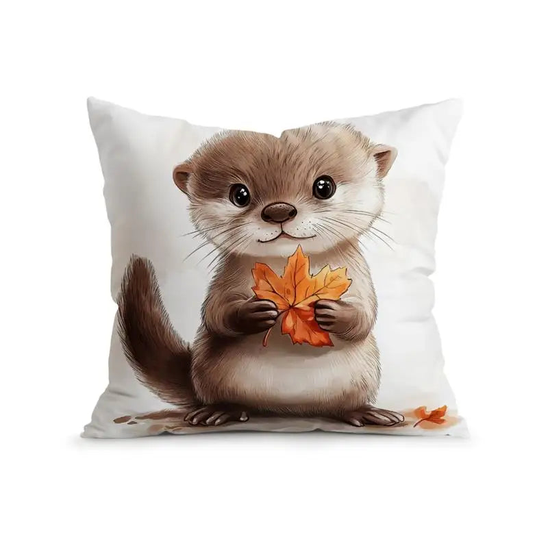 Autumn Woodland Animal Cushion Cover – 40–60 cm