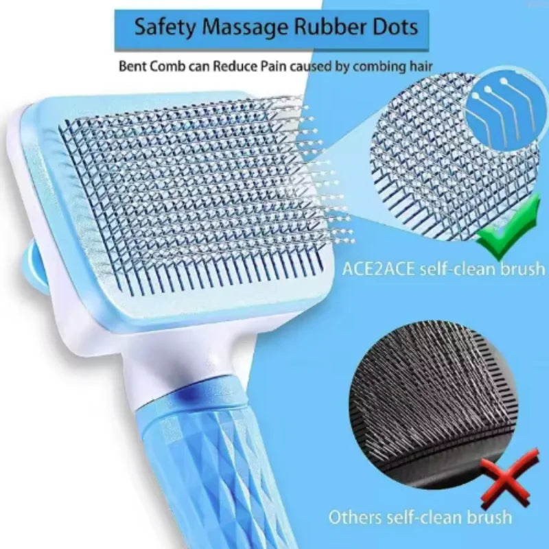 Self-Cleaning Pet Grooming Brush for Dogs & Cats