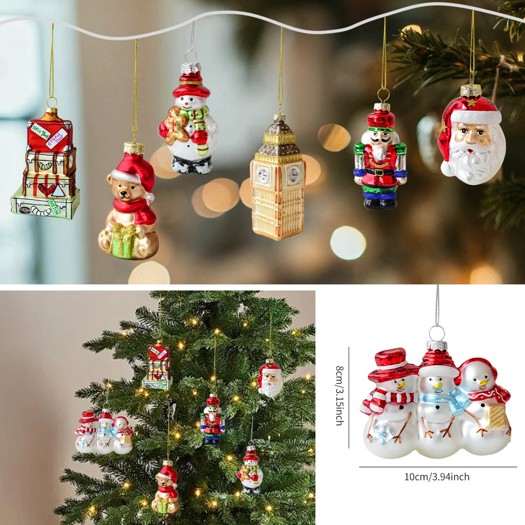 Glass Christmas Character Tree Ornament - Style 5 - LOWZY