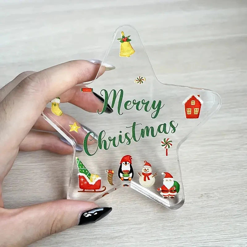 Acrylic Christmas Heart Table Decoration - LOWZY