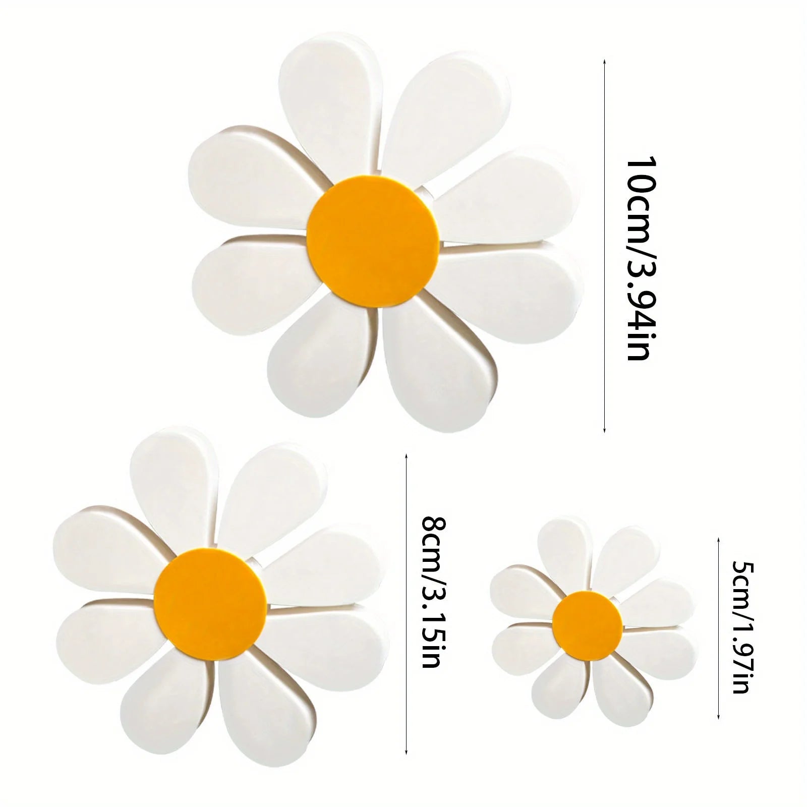 3-Piece Wooden Daisy Decoration – Vintage Floral Décor