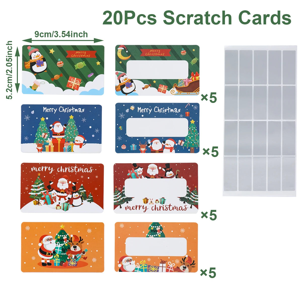 Christmas Scratch Cards - 20 or 40 Pack - LOWZY