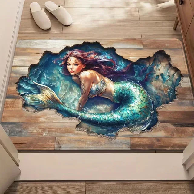 Broken Wood Optical Illusion Doormat