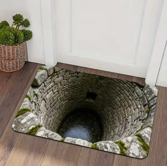 Broken Wood Optical Illusion Doormat