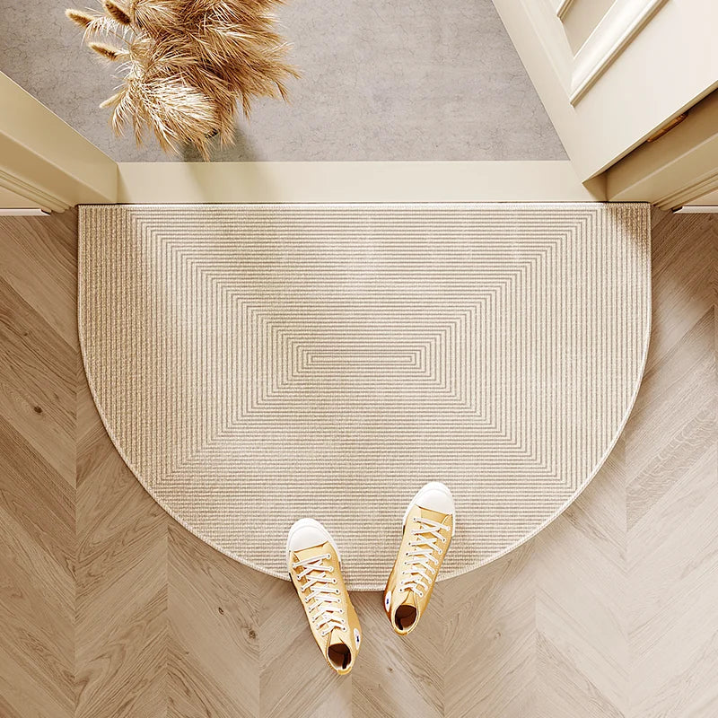 Half-Round Striped Entrance Doormat