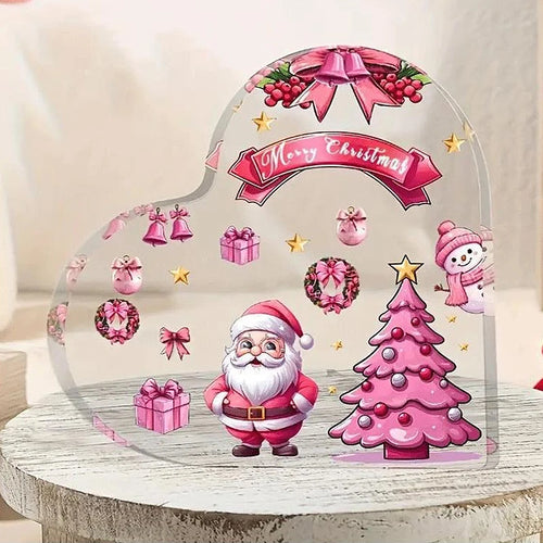 Acrylic Christmas Heart Table Decoration - LOWZY