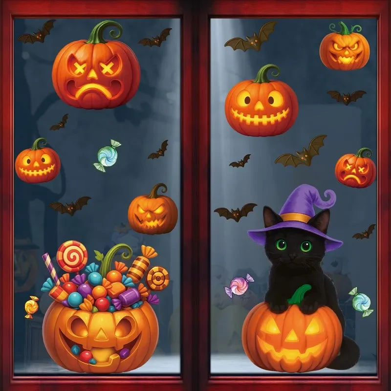 Halloween Window Stickers – Pumpkins, Bats & Ghosts