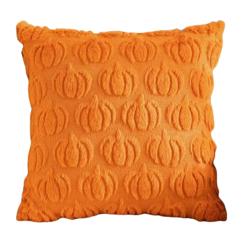 Halloween Plush Cushion Cover – Ghost, Pumpkin & Bat 45cm