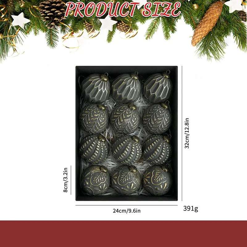 Vintage 8cm Decorative Christmas Baubles - view 7 - LOWZY