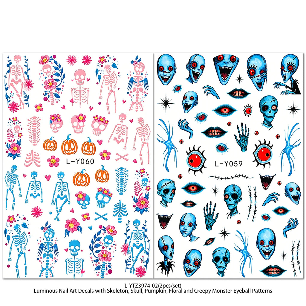 Glow-in-the-Dark Halloween Nail Stickers