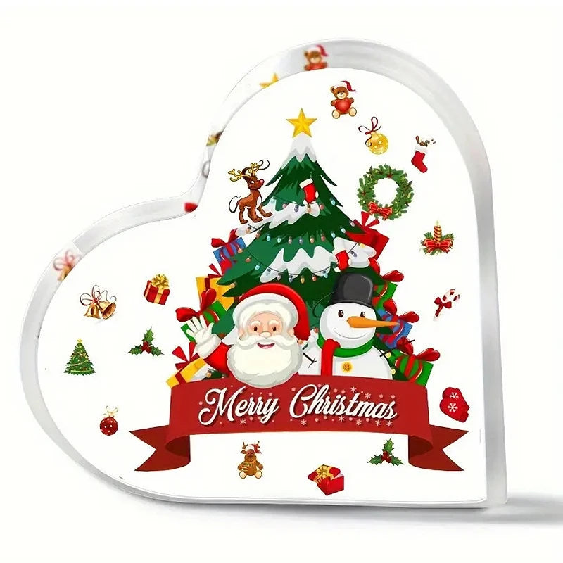 Acrylic Christmas Heart Table Decoration - LOWZY