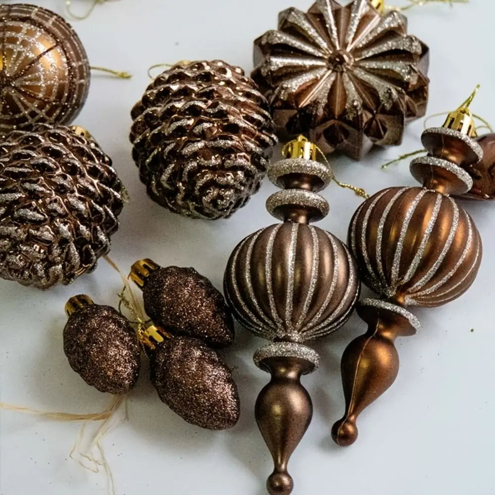 Metallic Brown Christmas Baubles – 52 Pack - view 5 - LOWZY