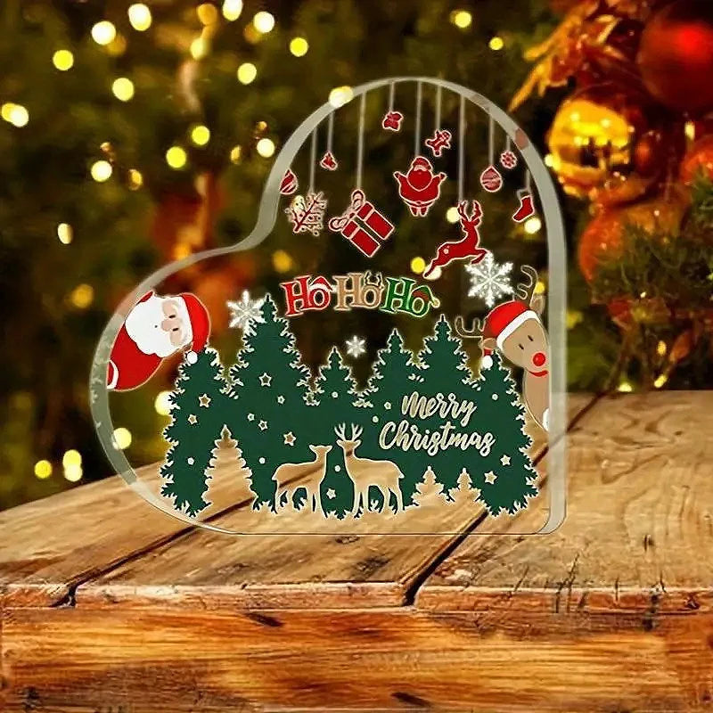 Acrylic Christmas Heart Table Decoration - LOWZY